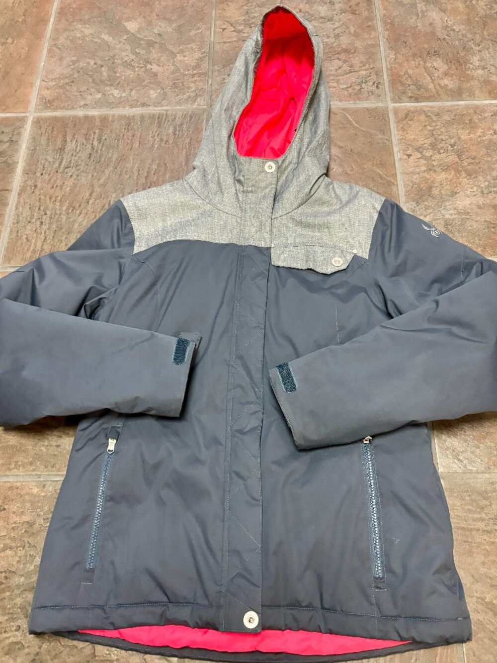 ~~Spyder Women's Hooded Softshell Jacket Gray Ski Snow Coat Size 12..VGUC!! Ins